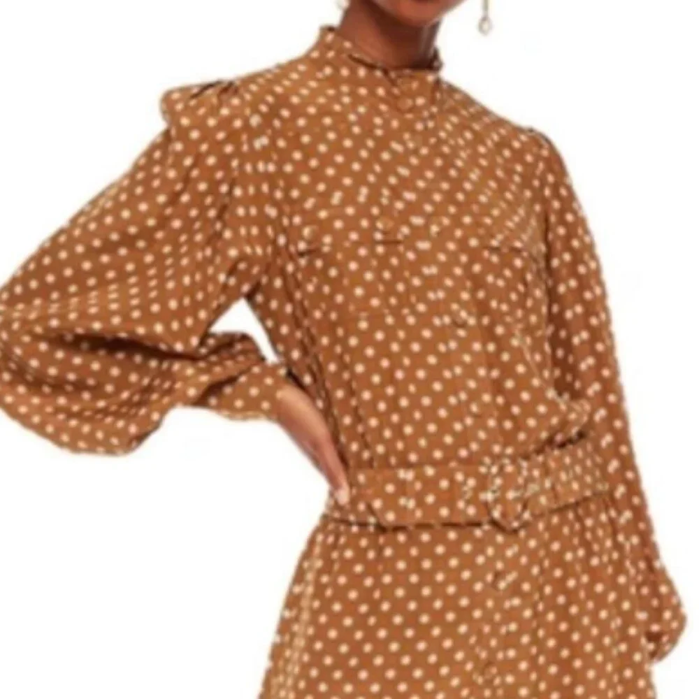 Zimmermann Brown Polka-Dot Silk Midi Dress – Size 1 (US 4) - Picture 3 of 14